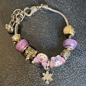 Sanrio Kids Purple Charm Bracelet with Cute Character Beads